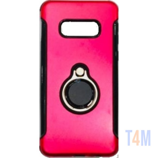 CAPA DE SILICONE COM METAL E ANEL DE DEDO XIAOMI REDMI NOTE 4 ROSA